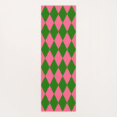 Pink Green Harlequin Checkered Design  Yogamat (Achterkant)