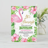 Pink Green Invitation d'anniversaire (Debout devant)