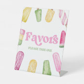Pink Green Jaune Popsicle Party Faveurs Panneau de (Recto)