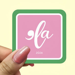 Pink Green Kamala 2024 Zeg haar naam Vierkante Sticker