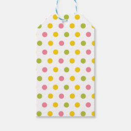 PINK GREEN ORANJE GEEL POLKA DOTS CADEAULABEL