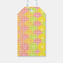 PINK GREEN ORANJE GEEL VRUCHTEN CADEAULABEL