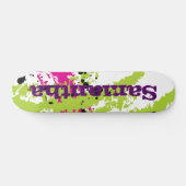 Pink Green Paint Splash Ink Comp Skateboard (Horz)