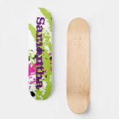 Pink Green Paint Splash Ink Comp Skateboard (Recto)