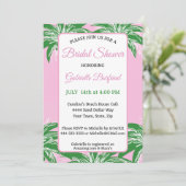 Pink & Green Palm Bridal Shower Invitation | Palm  (Debout devant)