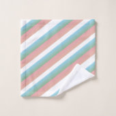 Pink Green Pastel Ombre Multi - Stripes (Gant de toilette)