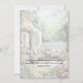 Pink Green Patio Garden Setting Birthday | Kaart (Achterkant)