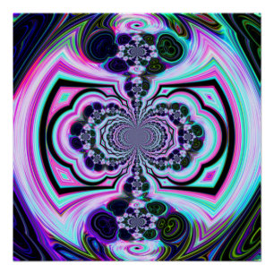 Pink Green Spectaculaire Cosmique Poster Parfait