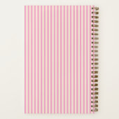 Pink Green Striped Bow Custom Christmas Recipe Notitieboek (Achterkant)