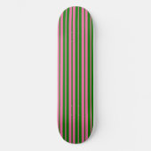 Pink Green Stylish Stripes Pattern Design Skateboard (Voorkant)