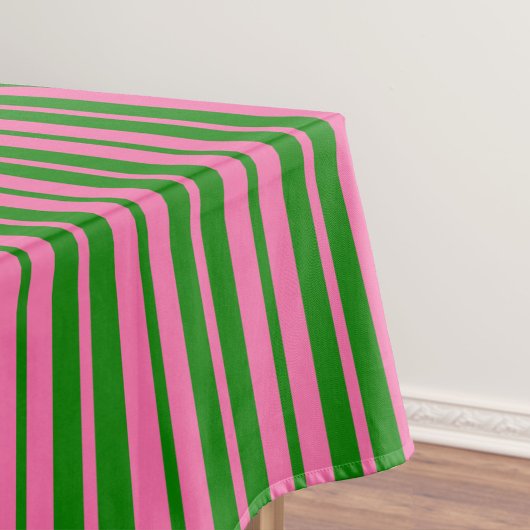Pink Green Stylish Stripes Pattern Design  Tafelkleed