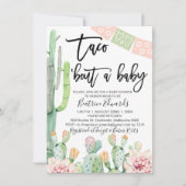 Pink Green Taco Bout A Baby Baby shower Invitation (Devant)