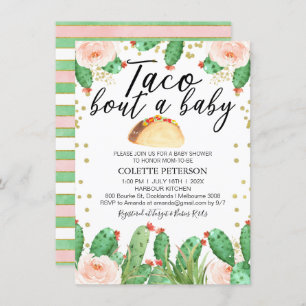 Pink Green Taco Bout Invitation Baby shower Bébé