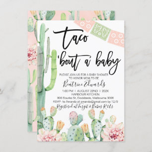 Pink Green Taco Bout Invitation Baby shower Bébé