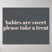 Pink Grey Boho Typografie Baby shower voorkeursbor Poster (Voorkant)