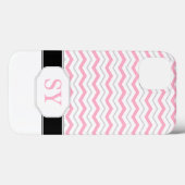 Pink & Grey Chevron Monogram iPad 2/3/4 Coque (Verso (horizontal))