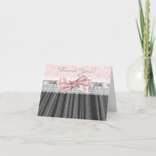 Pink Grey Damask Pink Grey Merci Cartes