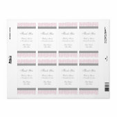 Pink Grey Damask Wedding Labels (Full Sheet)