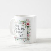 Pink & Grey Floral Maman Mère Café Mug (Devant gauche)