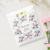 Pink & Grey Floral Waterverf Pattern Weddenschap Bedankzakje (Gezegeld)