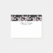 Pink & Grey Floral Waterverf Pattern Weddenschap Post-it® Notes (Voorkant)