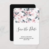 Pink & Grey Floral Waterverf Pattern Weddenschap Save The Date (Voorkant / Achterkant)