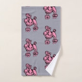  Pink Grey French Poodle Large Bath Towel Set (Serviette à main)