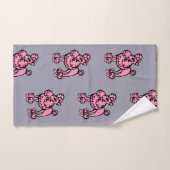 Pink Grey French Poodle Large Bath Towel Set (Serviette à main)