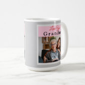 Pink & Grey Love You Grandma Photo Mug (Devant droit)