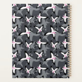 Pink grey modern abstract flowers planner (Achterkant)