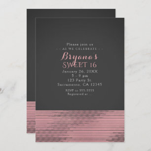 Pink & Grey Modern Glam Sequins Invitations