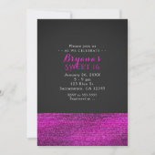 Pink & Grey Modern Glam Sequins Invitations (Devant)