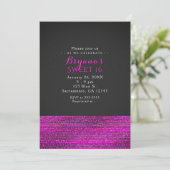 Pink & Grey Modern Glam Sequins Invitations (Debout devant)