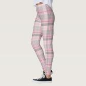 Pink Grey Plaid Vrouwen Leggings (Links)