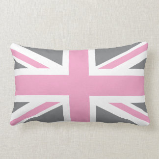 Pink Grey Union Jack British (UK) vlag Kussen