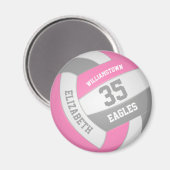 pink-grijs volleybalteam: meisjes magneet (Voorkant / Achterkant)