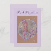 Pink grossesse meraid bébé invitations douche (Devant / Derrière)