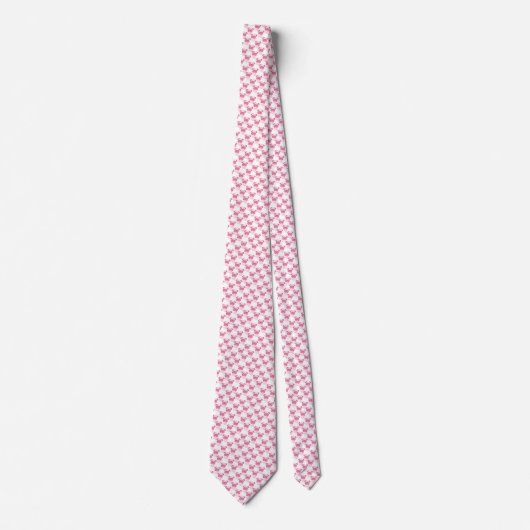 PINK Grumpy Pug Pattern Stropdas (Voorkant)