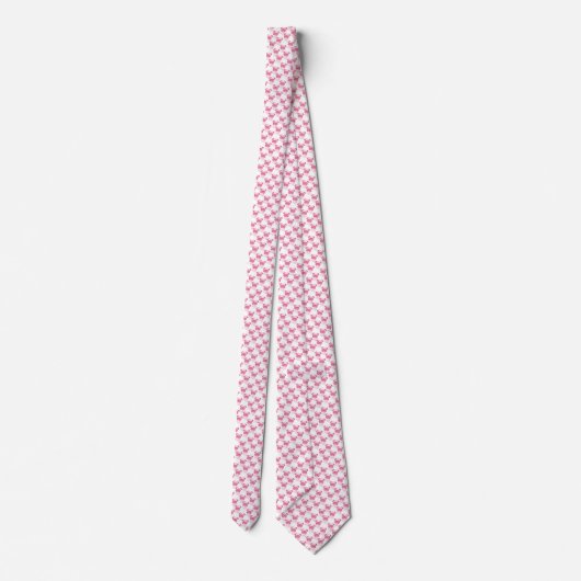 PINK Grumpy Pug Pattern Stropdas (Achterkant)