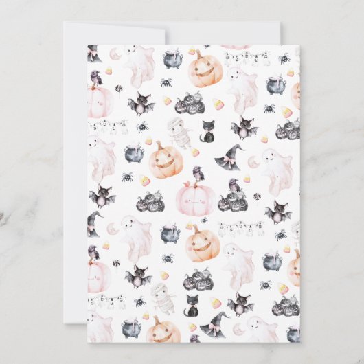 Pink halloween 3rd birthday Three spirit Kaart (Achterkant)