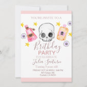 Pink Halloween anniversaire fille invitation (Devant)