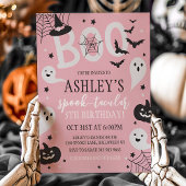 Pink Halloween Birthday Invitation