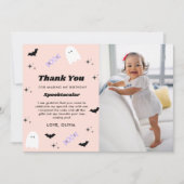 Pink Halloween Birthday Spooktacular Bedankkaart (Voorkant)
