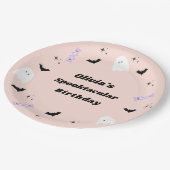 Pink Halloween Birthday Spooktacular Papieren Bordje (Gekanteld)