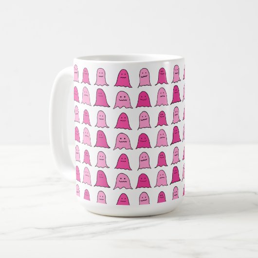 Pink Halloween Ghosts Koffiemok (Voorkant links)