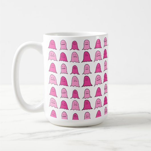 Pink Halloween Ghosts Koffiemok (Links)