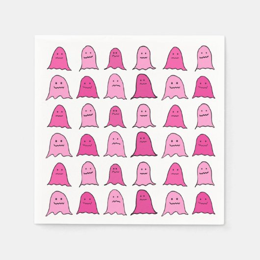 Pink Halloween Ghosts Servet (Voorkant)