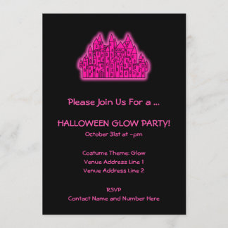 Pink Halloween Glow Party Kaart
