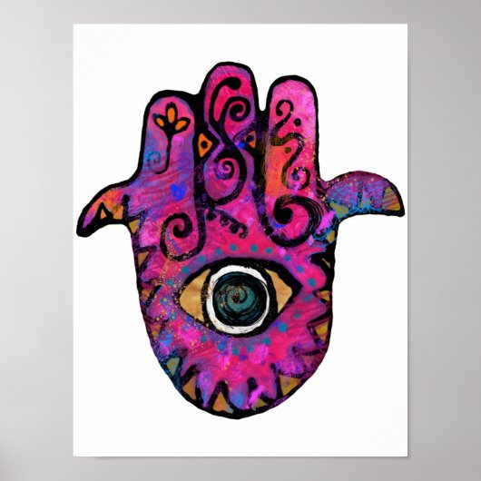 Pink Hamsa Poster (Voorkant)
