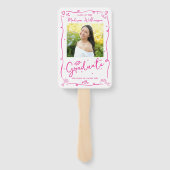 Pink Hand Drawn Doodle Graduation 2 Photo White Handwaaier (Achterkant)